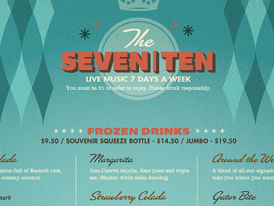 Splitsville Drink Menu bar drinks fifties layout layout design menu menu design restaurant retro sixties splitsville typography