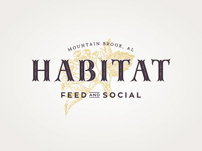 Habitat alabama brand branding hospitality hotel inline logo logo design restaurant restaurant logo typography