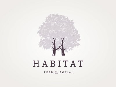 Habitat: Logo Three bar brand branding forest h hospitality hotel illustration initial logo logo design restaurant restaurant logo tree trees