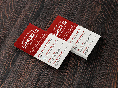 GCG Business Card #2 bc business card business cards growlers letterpress stationery