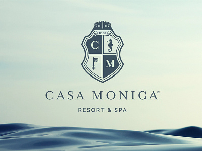 Casa Monica Logo (Refresh) badge brand castle florida hospitality hotel key logo logo design resort seahorse shield st augustine