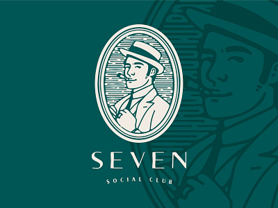 Seven Logo bar branding logo lounge male man people person portrait profile restaurant sette seven siete vector