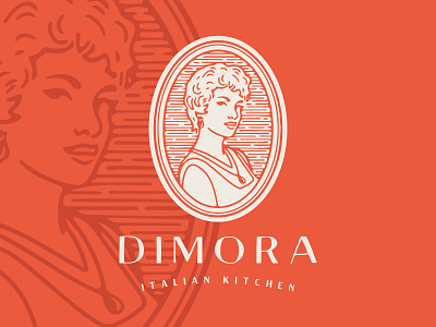 Dimora Logo branding face female logo people person portrait profile restaurant vector woman