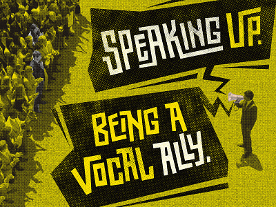 Speaking Up audience contrast crowd cut out grunge halftone hand lettering lettering people punk rock speaker type type design typographic typography