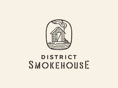 Smokehouse: Logo Two barbecue bbq branding cabin house logo restaurant smoke smokehouse stencil typography