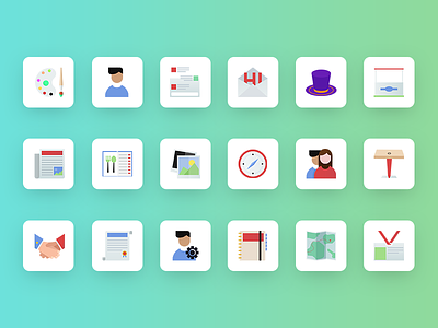 Icon Set agenda art flat food menu icon icon set message news feed speaker terms and condition themes