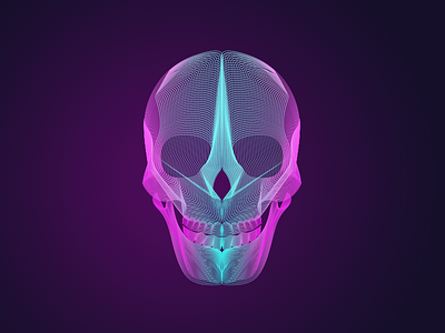 Skull blend gradient mesh skull