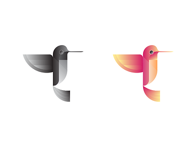 Hummingbird artwork bird gradient hummingbird illustration