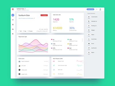 Explara Dashboard dashboard design ui web