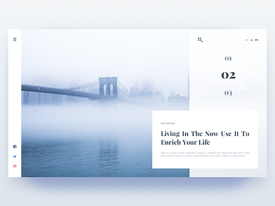 Explore bridge brooklyn concept explore fog landing page layout minimal travel website