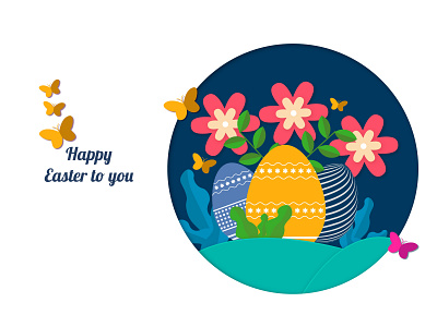 Happy Easter day background paper cut by Sogir Sikder on Dribbble