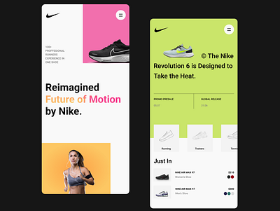 Nike Store Imagined app branding design ecommerce graphic design shoes sport store ui