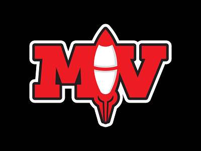 Rockets // Marie-Victorin logo red rocket typography