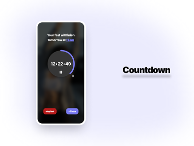 Countdown Timer - 014 DailyUI 014 dailyui design fasting health timer timer app ui uichallenge uidesigner
