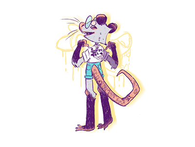 Opossum girl animal creaturedesign illustration procreate