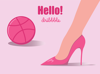 Hi Dribble adobe animation ball cute design graphic design happy illustration logo pink ui vector