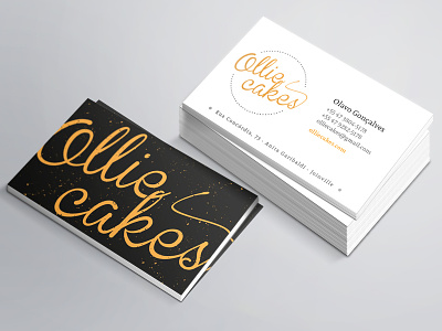 Ollie Cakes - Business Card black brand business card ollie cakes robert wedding cake