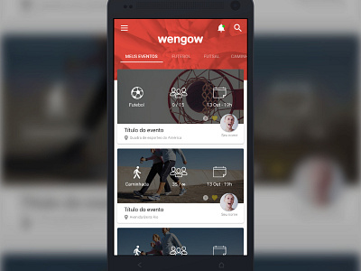 Sports App made with invision robert sports ui design ux wengow
