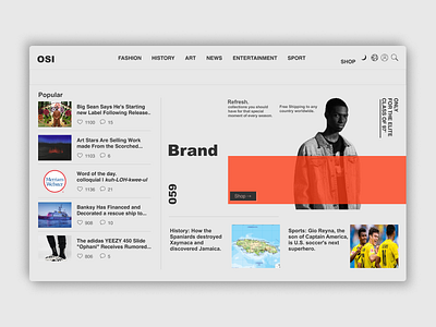 Landing page for online magazine and shop. design landing magazine shop ui ux web