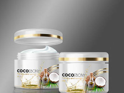 Product label (lotion jar) branding design graphic design label design product design