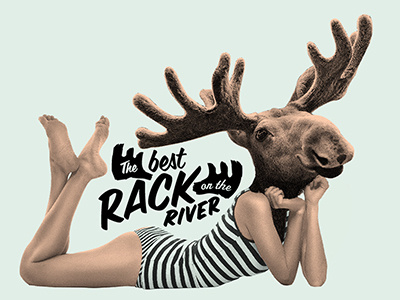 The Best Rack On The River moose pin up t shirt