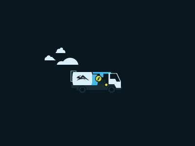 Advertising Campaign cont. Gas Truck clouds gas truck icon illustration truck