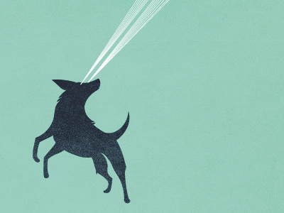 Super Fetch dog illustration lasers