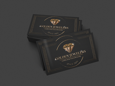 Golden Jewelers - Business Cards black business cards elegant gold graphic design illustrator jewel luxury minimalistic photoshop sparkle