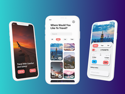 Travel Apps 1 3d app branding holiday islam mockup muslim news news app photo plane pray project simple smart travel ui ux