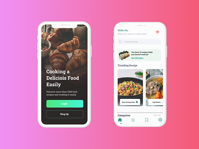 Recipe App app cooking delicious design dribble drink eat food hungry indonesia inspiration makanan noob pro project recipe simple stocks think