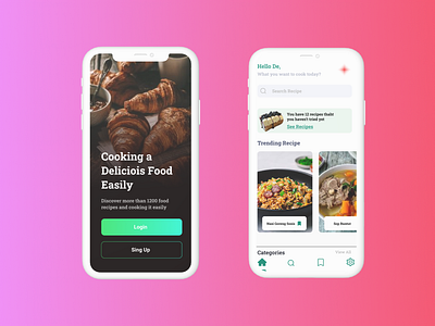 Recipe App app cooking delicious design dribble drink eat food hungry indonesia inspiration makanan noob pro project recipe simple stocks think