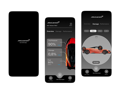 Car Controlling App design illustration ui ux