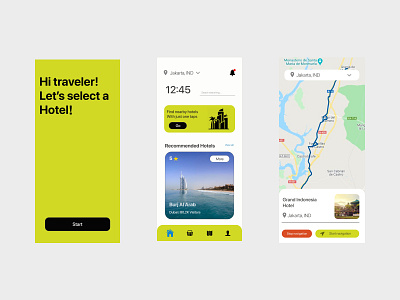 Simple Hotel App design illustration ui ux