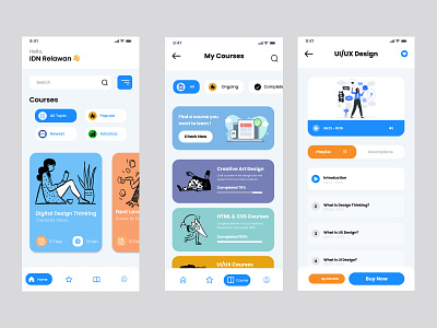 Online Course App design graphic design illustration ui ux