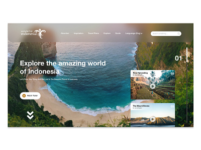 Wonderful Indonesia Website Hero Sec Redesign design illustration indonesia ui ux website