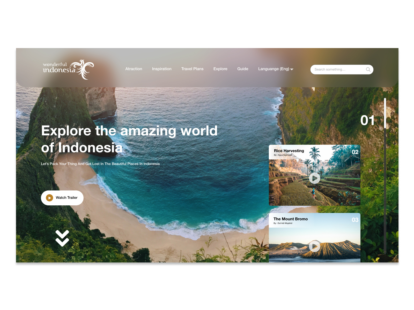 Wonderful Indonesia Website Hero Sec Redesign by Mirza Muhammad Ahsan