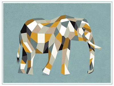 Elephant Print elephant geometric mosaic texture