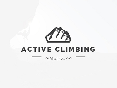 Active Climbing Logo bouldering branding climbing design hand logo mountain rock
