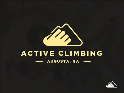 Active Climbing Logo (option 2) bouldering branding climbing design hand logo mountain rock