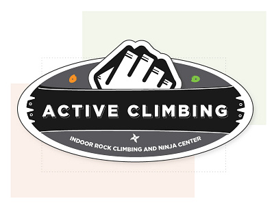 Active Climbing Sign branding climbing lock up logo ninja rock sign