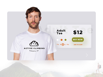 Active Climbing UX Card bouldering card hand market mountain rock climbing shirt shopping t shirt ui ux