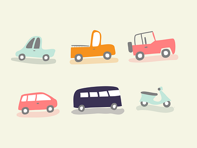 Automobiles car icon illustration keep sedan transportation truck van vector vespa