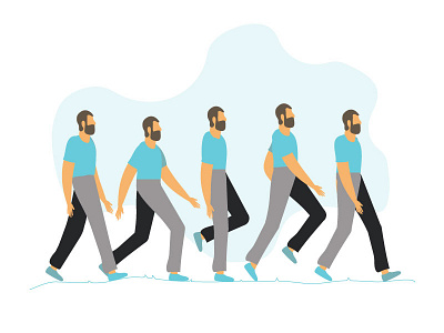 Walk Cycle animation character cycle illustration vector walk