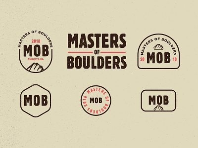 Masters Of Boulders Competition branding climbing competition design flat hand icon logo mountain rock climbing sketch vector