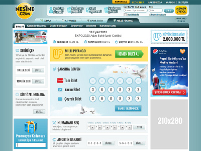 National Lottery Page Design - Nesine.com @2013 bets milli piyango national lottery nesine.com page design