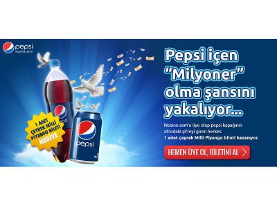 Pepsi & Nesine.com Campaign @2013 campaign design freelance tasarımcı landingpage national lottery nesine.com pepsi