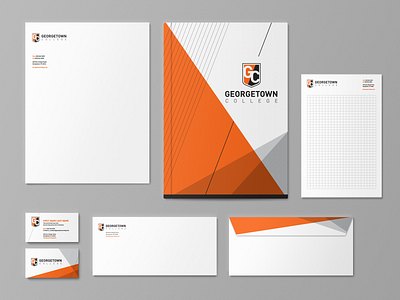 Georgetown College Brand Identity Design branding business card design folder identity design letterhead design logo vector
