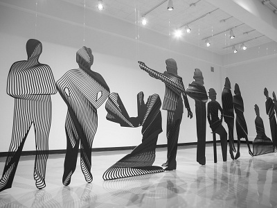 Influencers 1sm exhibition influencers installation laser cut line art sculpture vector
