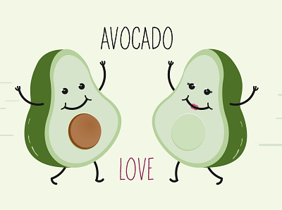 avocado love avocado design illustration logo