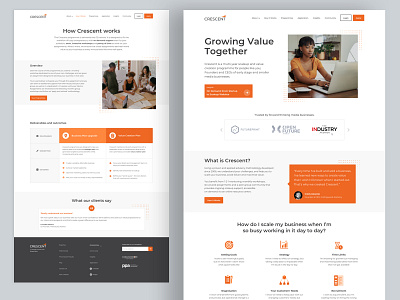 Crescent Marketing Website business clean company design grids marketing orange program scale training ui website
